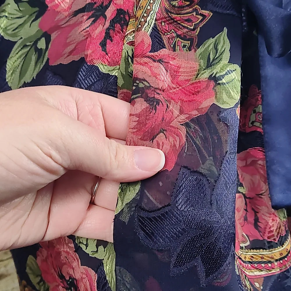 Vintage Victoria's Secret Gold Label Sheer Floral & Paisley Robe